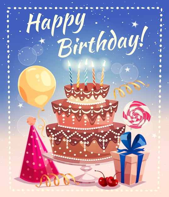 Happy Birthday Vector Illustration – Free Vector Download