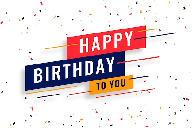 Free vector happy birthday wishes celebration card design