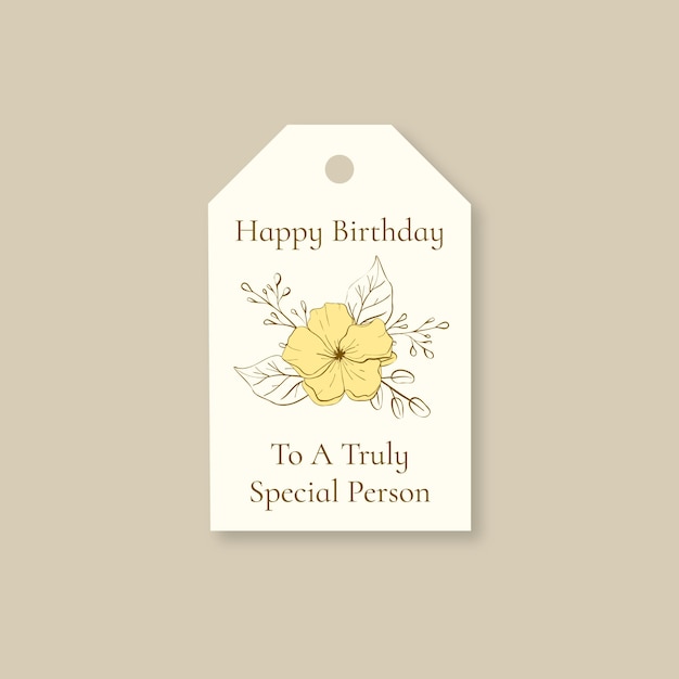 Free vector happy birthday to you gift tag