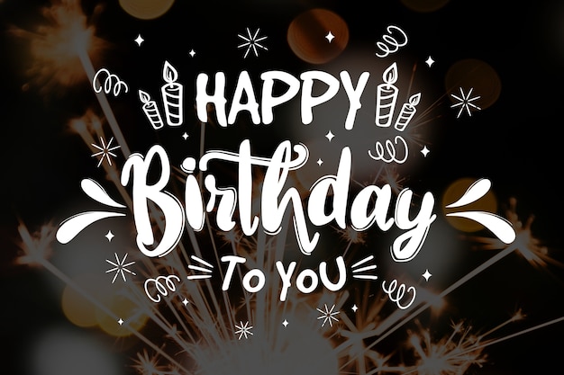 Free vector happy birthday to you lettering