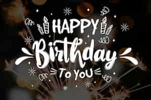 Free vector happy birthday to you lettering