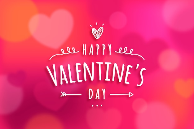 Free vector happy bokeh valentine blurred background