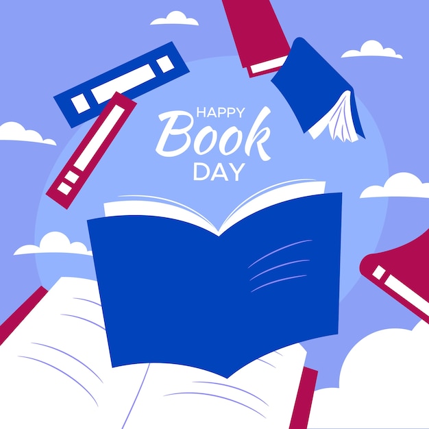 Free vector happy book day hand drawn