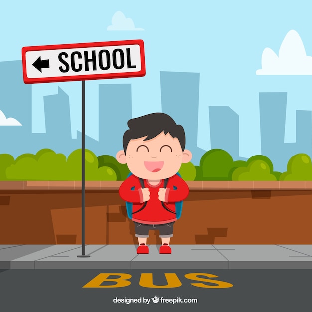 Free vector happy boy back to school background