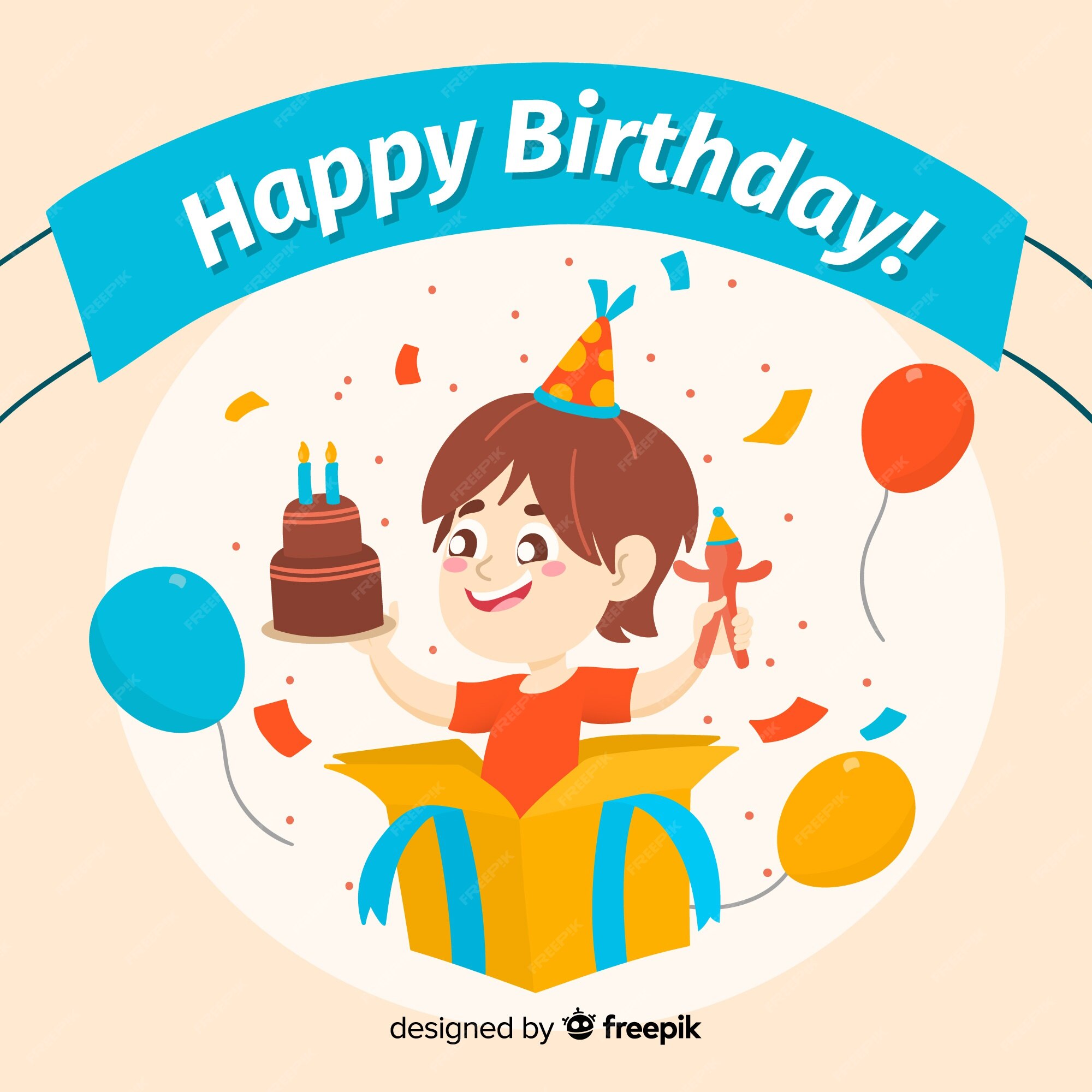 Free Vector | Happy boy birthday background