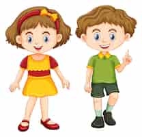 Free vector happy boy and girl standing