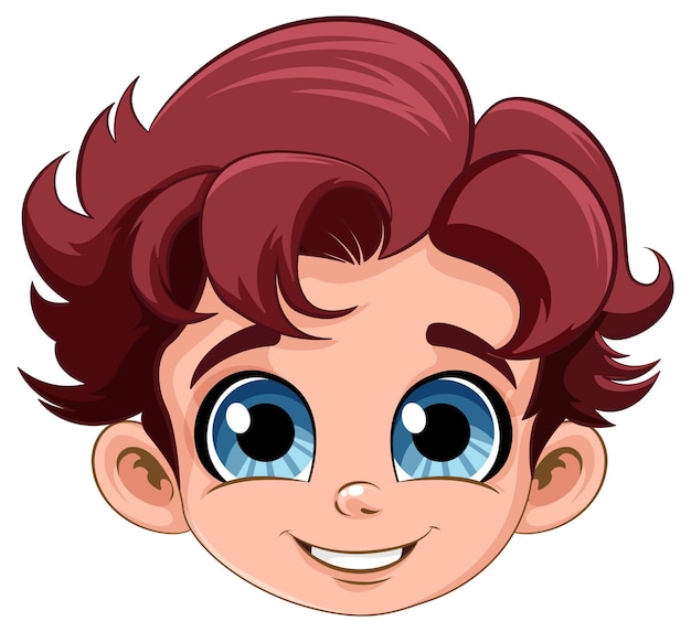 Free vector happy boy head cartoon