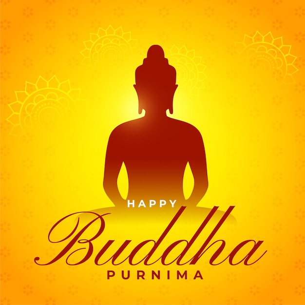 Vettore gratuito happy buddha purnima festival background per un aspetto culturale e spirituale