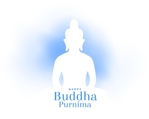 Бесплатное векторное изображение Счастливый будда пурнима праздничный фон для внутреннего спокойствия