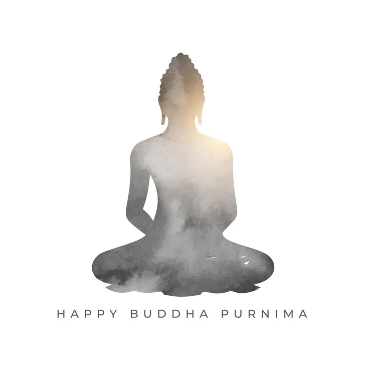 Free Vector happy buddha purnima holiday card for spiritual peace