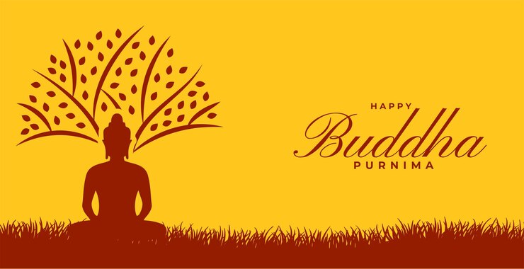 Free Vector happy buddha purnima religious background for lord birthday celebration