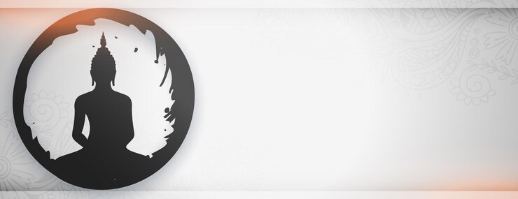 Free Vector happy buddha purnima or vesak day grey banner with text space