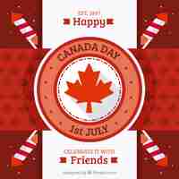 Free vector happy canada day background in vintage style