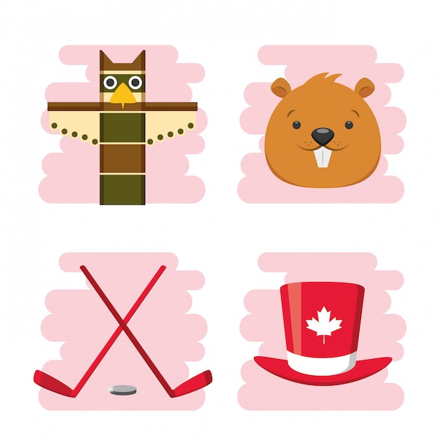 Free vector happy canada day concept