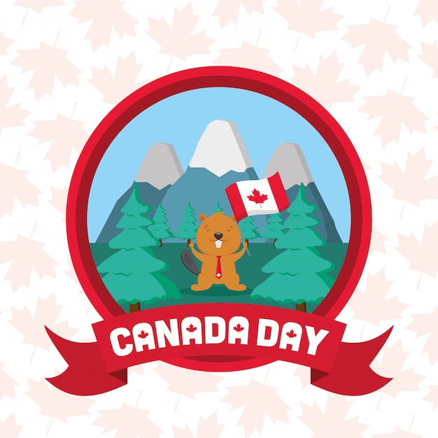 Free vector happy canada day concept