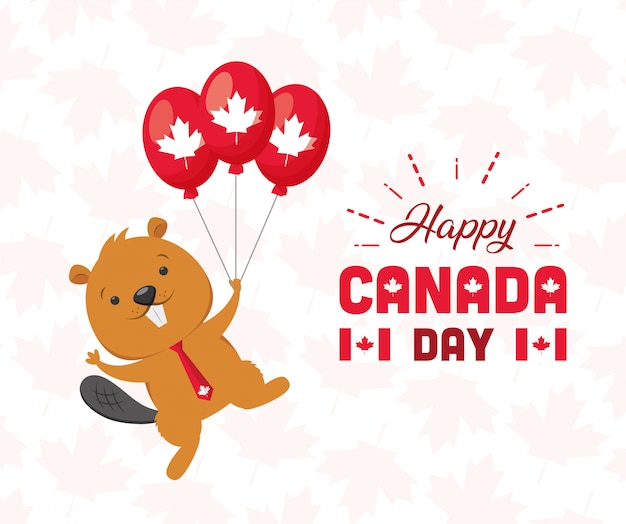 免费矢量加拿大国庆日快乐的概念