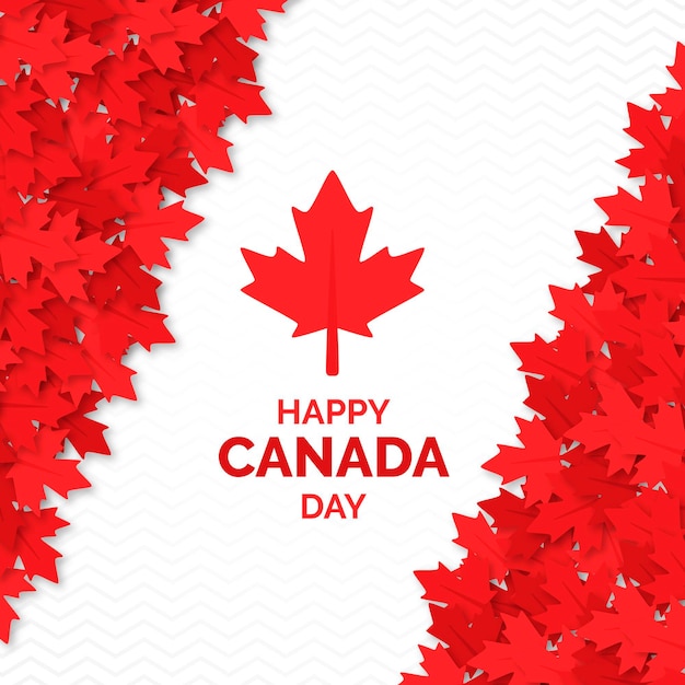 Free Vector Happy canada day frame of maple leaves