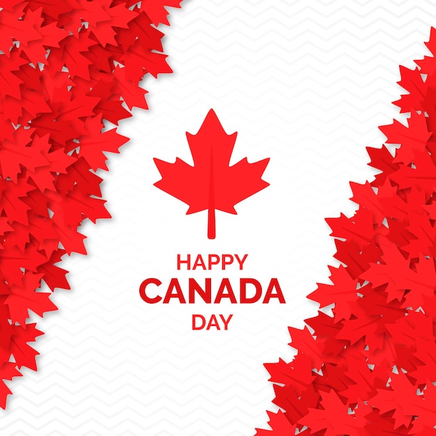 Free vector happy canada day frame of maple leaves