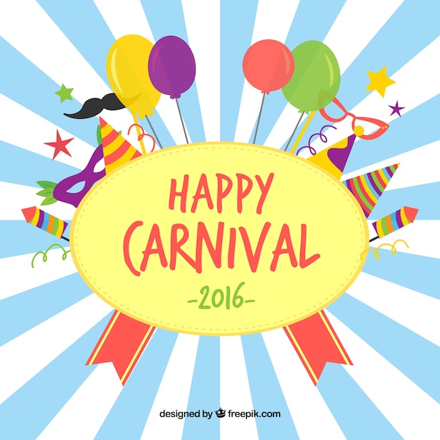 Happy carnival badge with elements