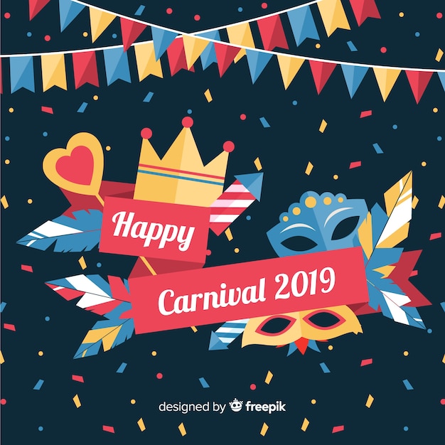 Free vector happy carnvial 2019