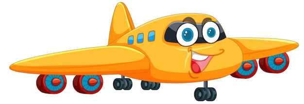 Free vector happy cartoon airplane character