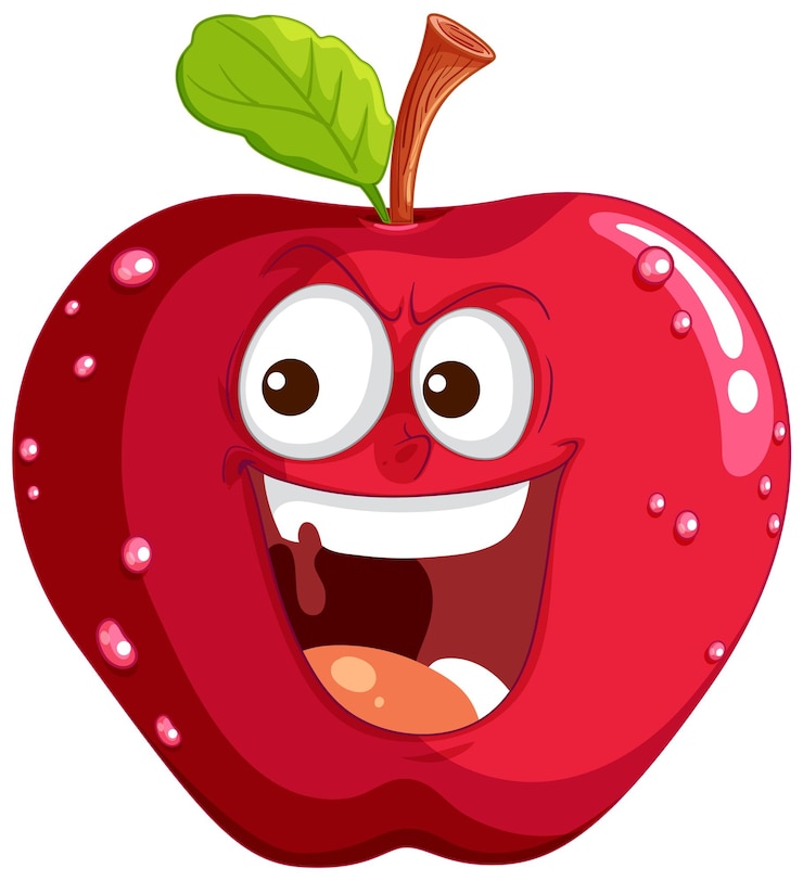 Free Vector happy cartoon apple character