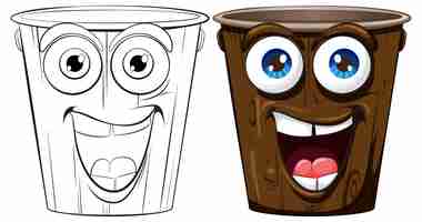 Free vector happy cartoon coffee cups duo