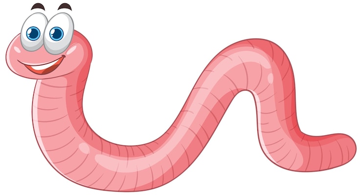 Бесплатный Вектор иллюстрация вектора happy cartoon earthworm