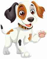 Free vector happy cartoon puppy waving hello