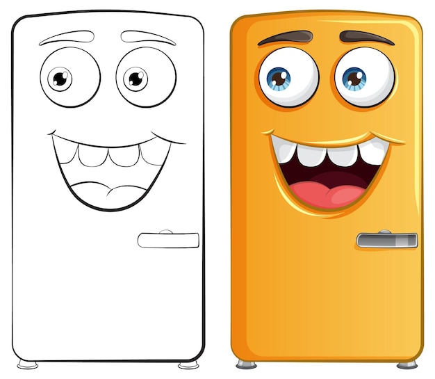 Free vector happy cartoon refrigerators side by side