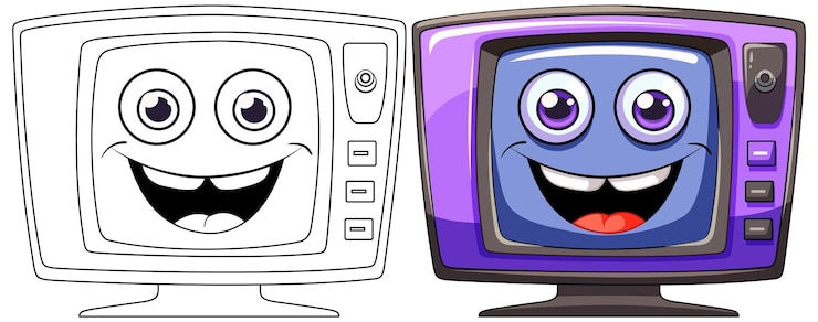 Free Vector happy cartoon televisions side by side