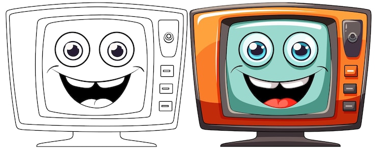 Free Vector happy cartoon televisions side by side
