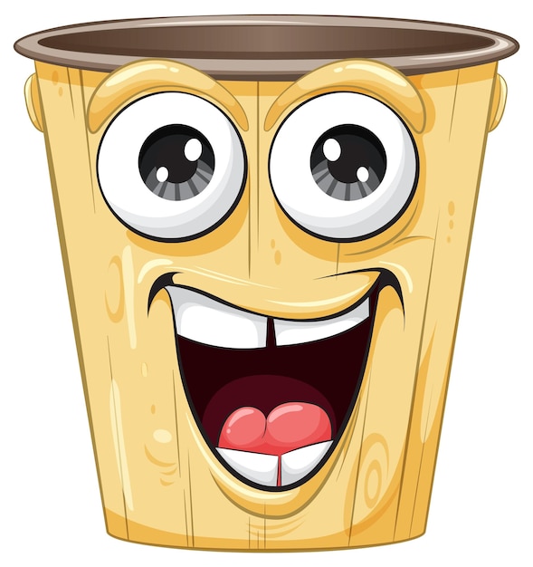 Free vector happy cartoon trash bin illustration