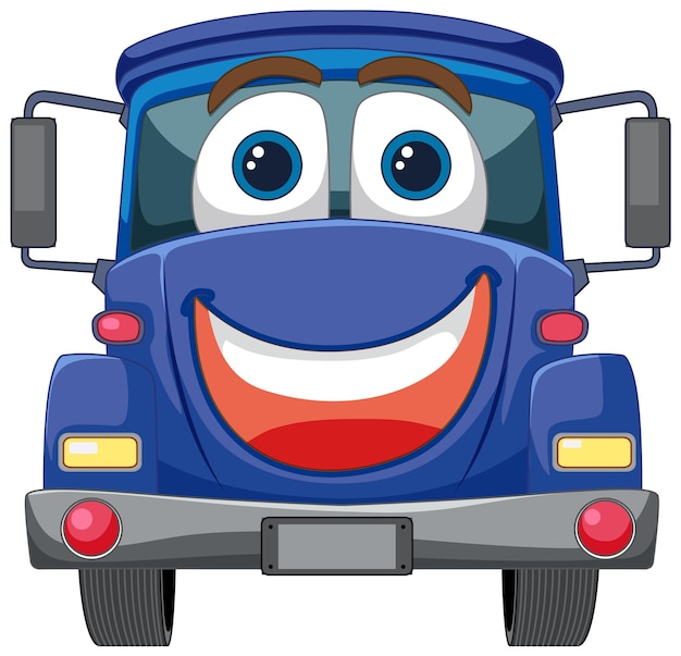 Free vector happy cartoon vehicle front view