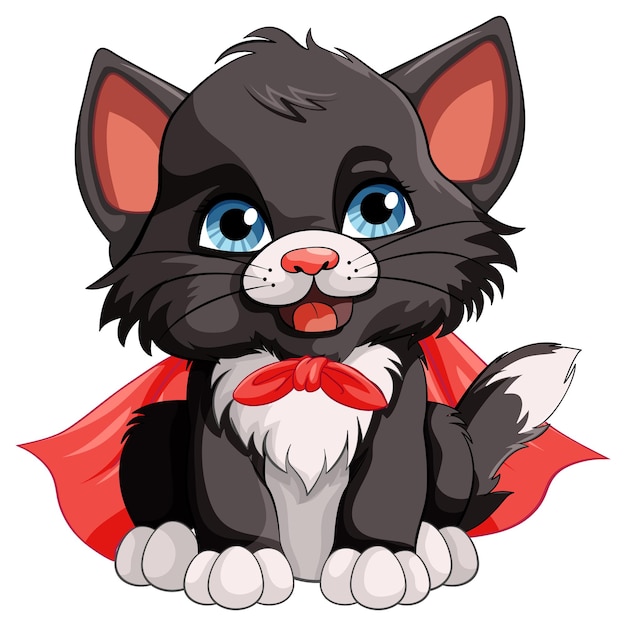 Happy Cat Superhero Cartoon Character