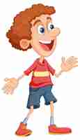 Free vector happy caucasian boy cartoon character