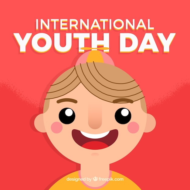 Felice bambino sfondo sulla giornata internazionale della gioventù
