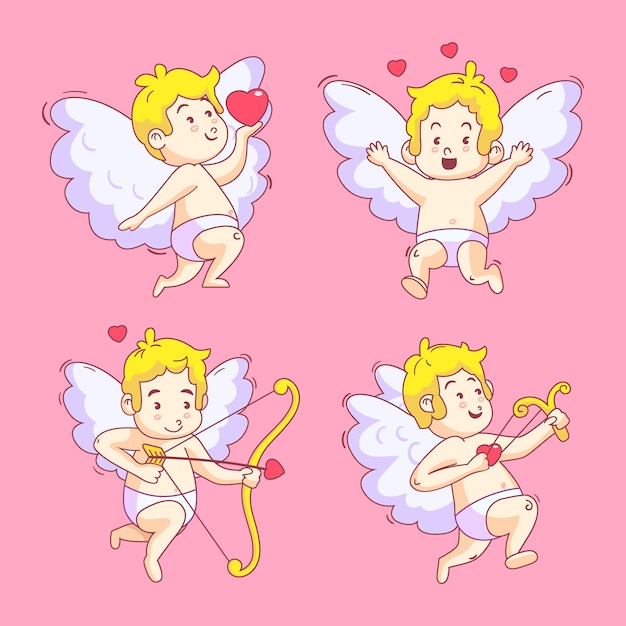 Счастливый детский Амур ангел рисованной