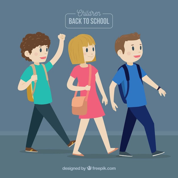 Free vector happy children back to school background