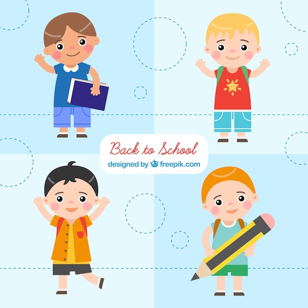 Happy children back to school background