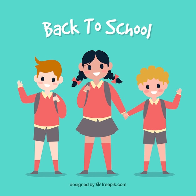 Happy children back to school background