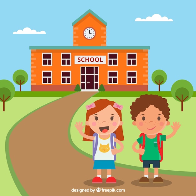 Free vector happy children back to school background