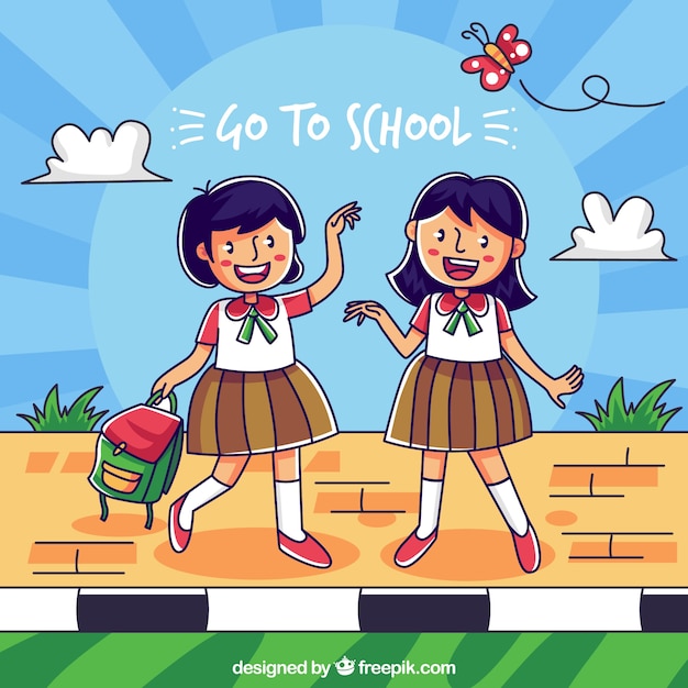 Free vector happy children back to school background