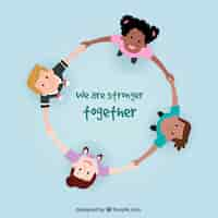 Free vector happy children forming a circle