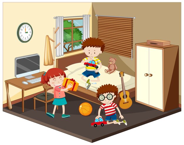 ゲームルーム 子供 部屋 ベクトル イラスト 無料のベクター