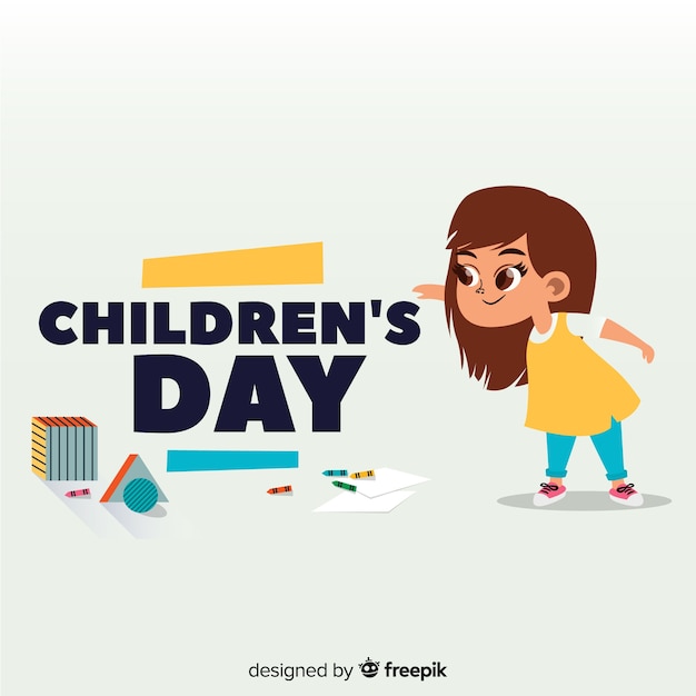 Happy children's day background in flat design