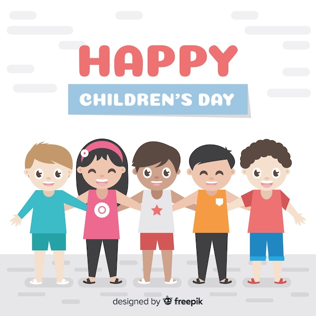 Happy children's day background in flat design