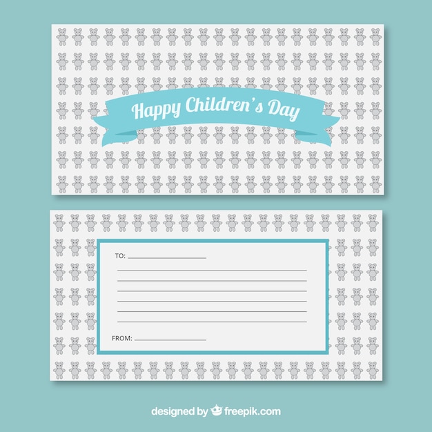 Happy children's day card template