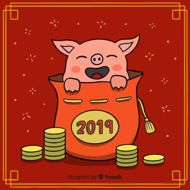 Free vector happy chinese new year 2019