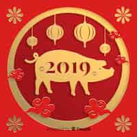 Free vector happy chinese new year 2019